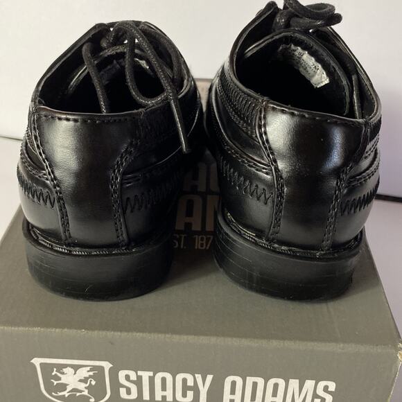 Boys Black Oxford Stacy Adams Shoes Size 7M - Picture 5 of 7